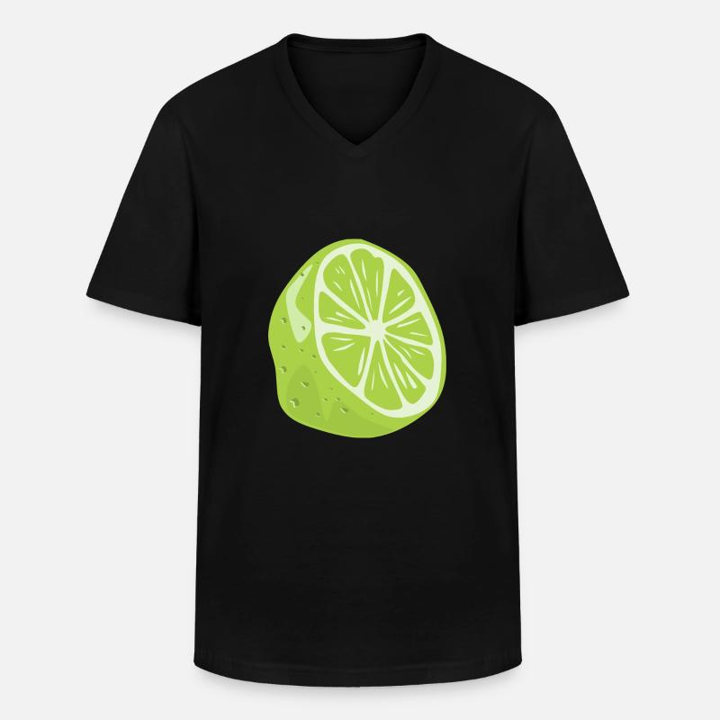 LIME ARE THE BEST - Männer-T-Shirt mit V-Ausschnitt - Schwarz