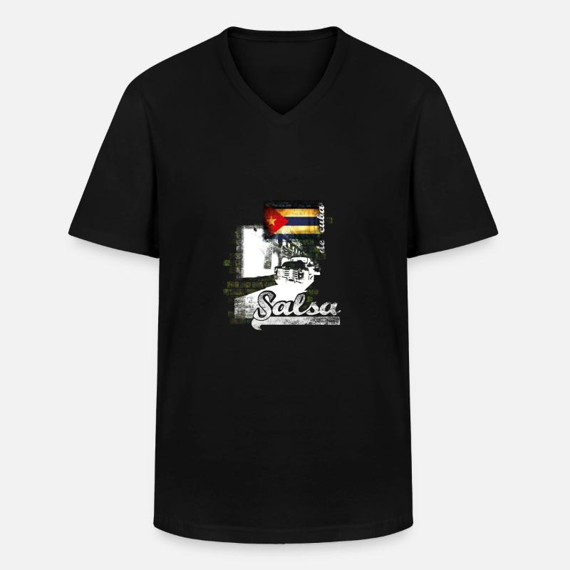 kl_salsa12 - Männer-T-Shirt mit V-Ausschnitt - Schwarz