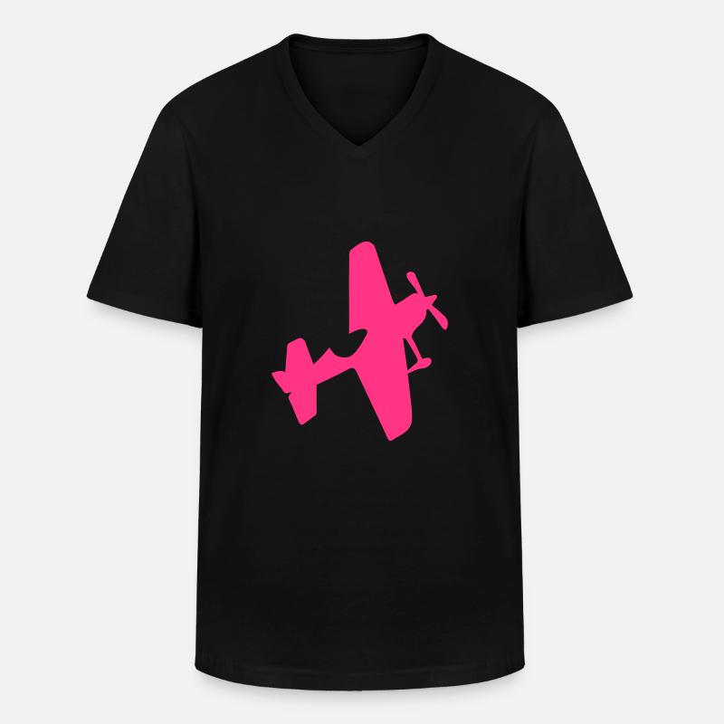 Luftkunstflug Flugzeug Flugzeuge flugzeu - Männer-T-Shirt mit V-Ausschnitt - Schwarz