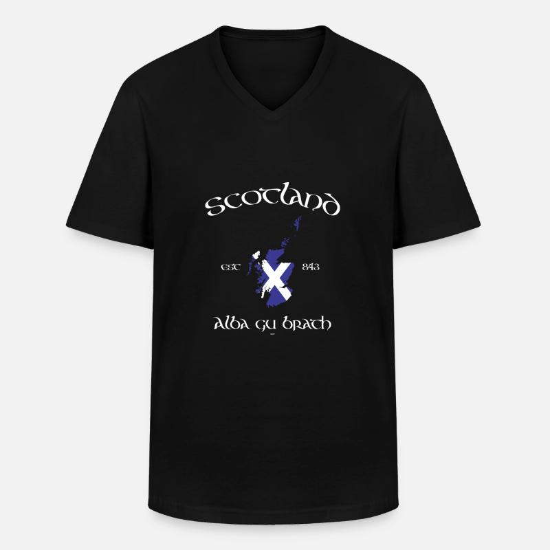 Scotland Map Flag - Männer-T-Shirt mit V-Ausschnitt - Schwarz