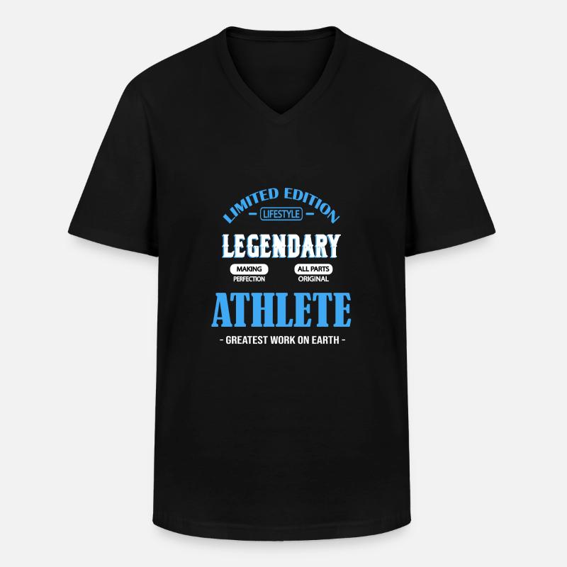 ATHLET - Männer-T-Shirt mit V-Ausschnitt - Schwarz