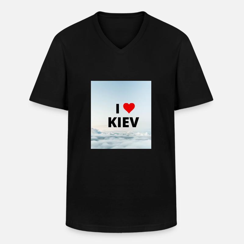 ICH LIEBE KIEW - Männer-T-Shirt mit V-Ausschnitt - Schwarz