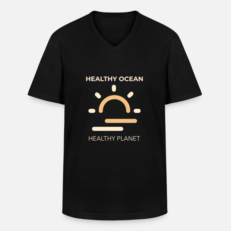 Meeresschutz - Männer-T-Shirt mit V-Ausschnitt - Schwarz