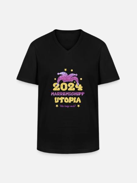 Ship of Fools Utopia 2024 - Men's V-Neck T-Shirt - black