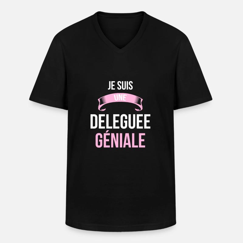 je suis une Deleguee - T-shirt col V Homme - noir