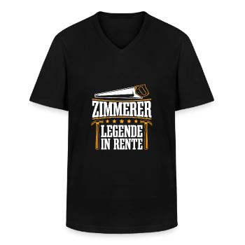 Zimmerer in Rente Zimmermann Ruhestand Geschenk - Männer-T-Shirt mit V-Ausschnitt - Schwarz - Vorne - AI Model Male 178 dark (178cm)