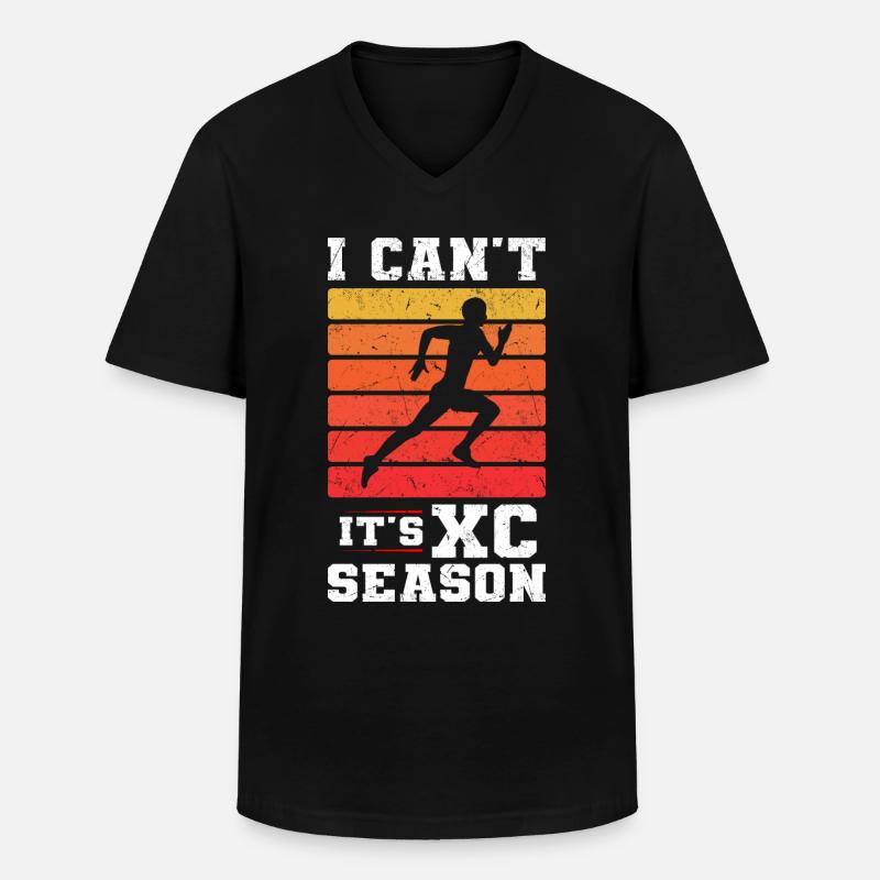 Crossläufer - Männer-T-Shirt mit V-Ausschnitt - Schwarz