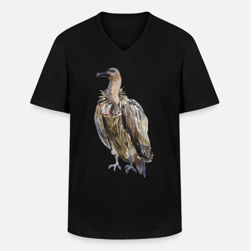 Geier - Männer-T-Shirt mit V-Ausschnitt - Schwarz