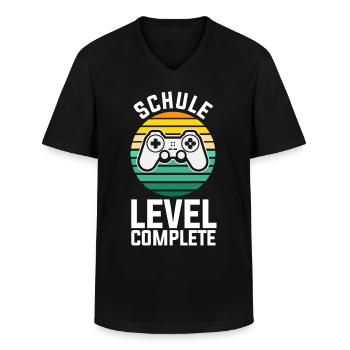 Level Completed School Leaving Certificate - Men's V-Neck T-Shirt - black - Front - AI Model Male 178 dark (178cm)