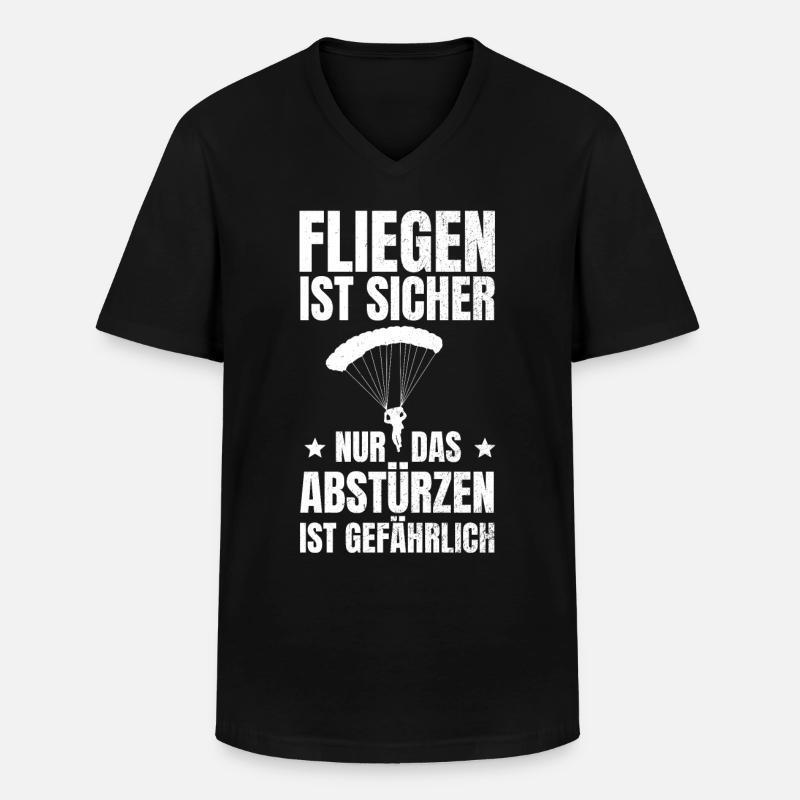 Paragleiter Paragliding Gleitschirm Paraglider - Männer-T-Shirt mit V-Ausschnitt - Schwarz