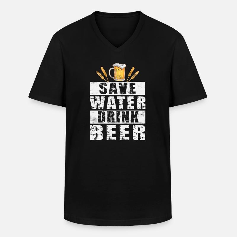 Bier - Männer-T-Shirt mit V-Ausschnitt - Schwarz