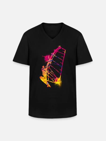 Kitesailing - Men's V-Neck T-Shirt - black