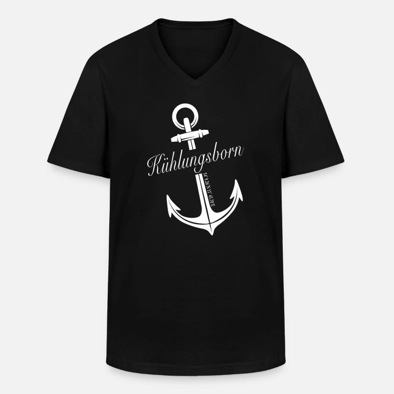Kühlungsborn - Männer-T-Shirt mit V-Ausschnitt - Schwarz