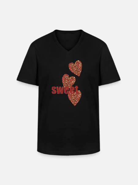 sweet hearts - Männer-T-Shirt mit V-Ausschnitt - Schwarz
