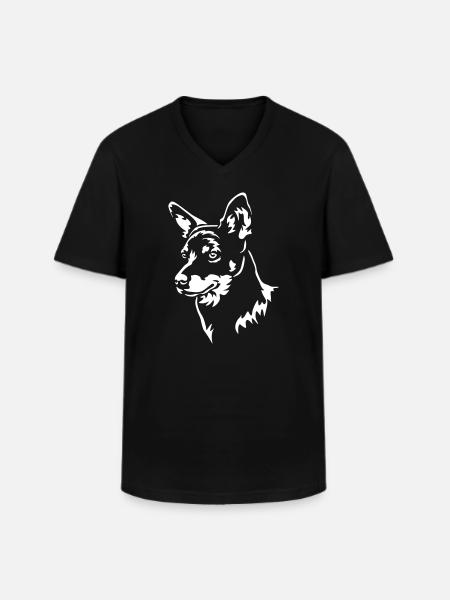 Lancashire Heeler Head "Black Edition" - Men's V-Neck T-Shirt - black