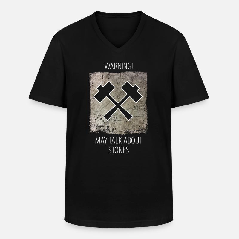 Steinmetz Steinbildhauer Spruch - Männer-T-Shirt mit V-Ausschnitt - Schwarz