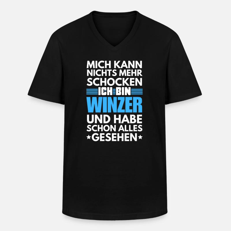 Non-shockable winemaker - Men's V-Neck T-Shirt - black