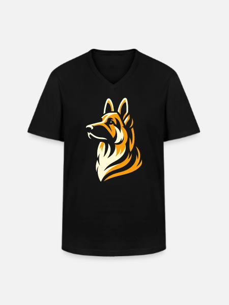 German Shepherd Elegance - Men's V-Neck T-Shirt - black