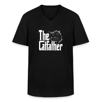 Cat Dad The Catfather Crazy Cat Father Kitty Daddy - Männer-T-Shirt mit V-Ausschnitt - Schwarz - Vorne - AI Model Male 178 dark (178cm)