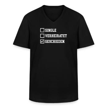 Geschieden Checkliste Scheidung Beziehungsstatus - Männer-T-Shirt mit V-Ausschnitt - Schwarz - Vorne - AI Model Male 178 dark (178cm)