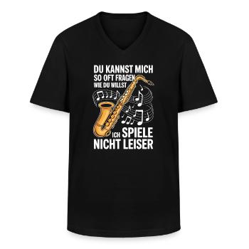 Saxophon - Ich spiele nicht leiser - Saxophonist - Männer-T-Shirt mit V-Ausschnitt - Schwarz - Vorne - AI Model Male 178 dark (178cm)