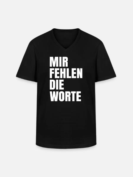 Mir fehlen die Worte - Männer-T-Shirt mit V-Ausschnitt - Schwarz