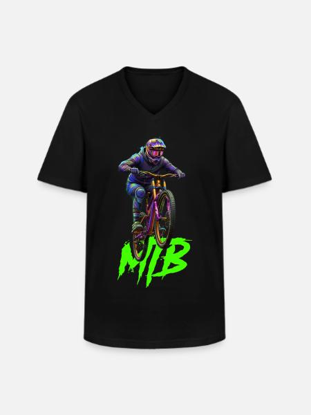 Vélo VTT - T-shirt col V Homme - noir