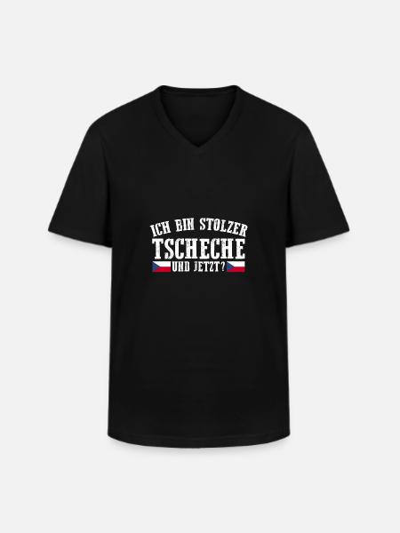 Tchèques République tchèque - T-shirt col V Homme - noir