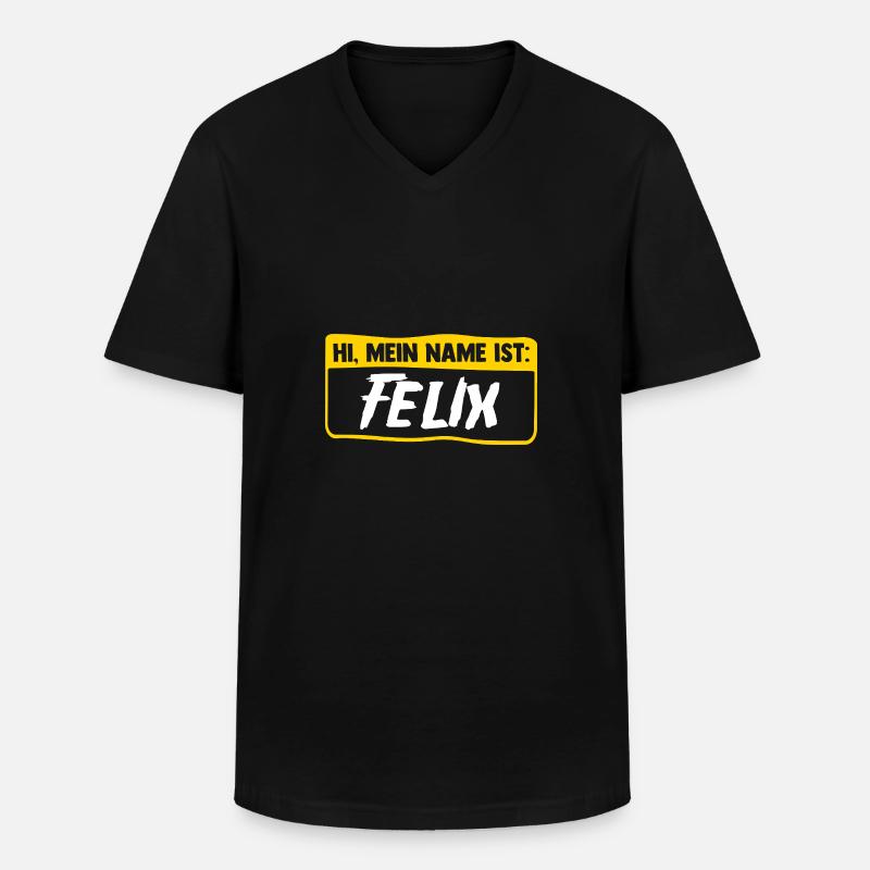 Felix - Männer-T-Shirt mit V-Ausschnitt - Schwarz