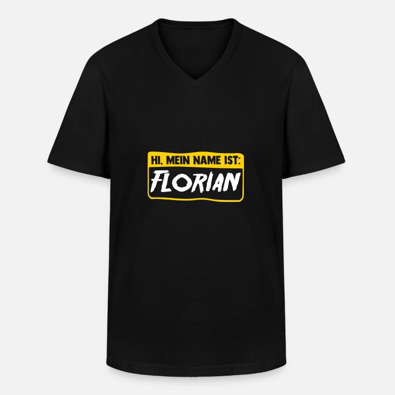 Florian - Männer-T-Shirt mit V-Ausschnitt - Schwarz