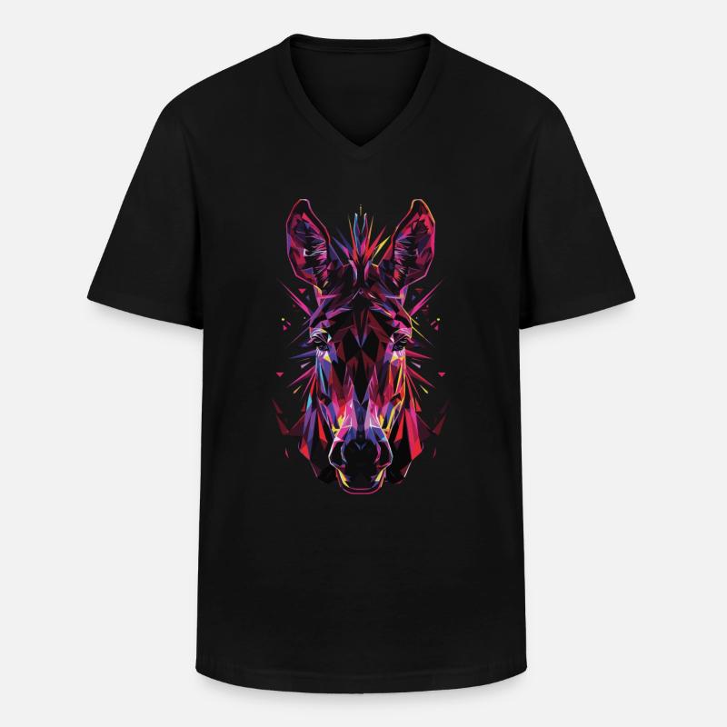 Esel - Männer-T-Shirt mit V-Ausschnitt - Schwarz