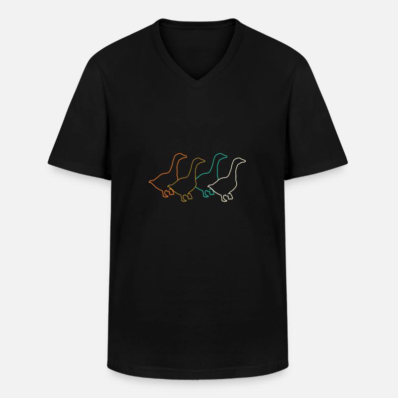 Gans - Männer-T-Shirt mit V-Ausschnitt - Schwarz