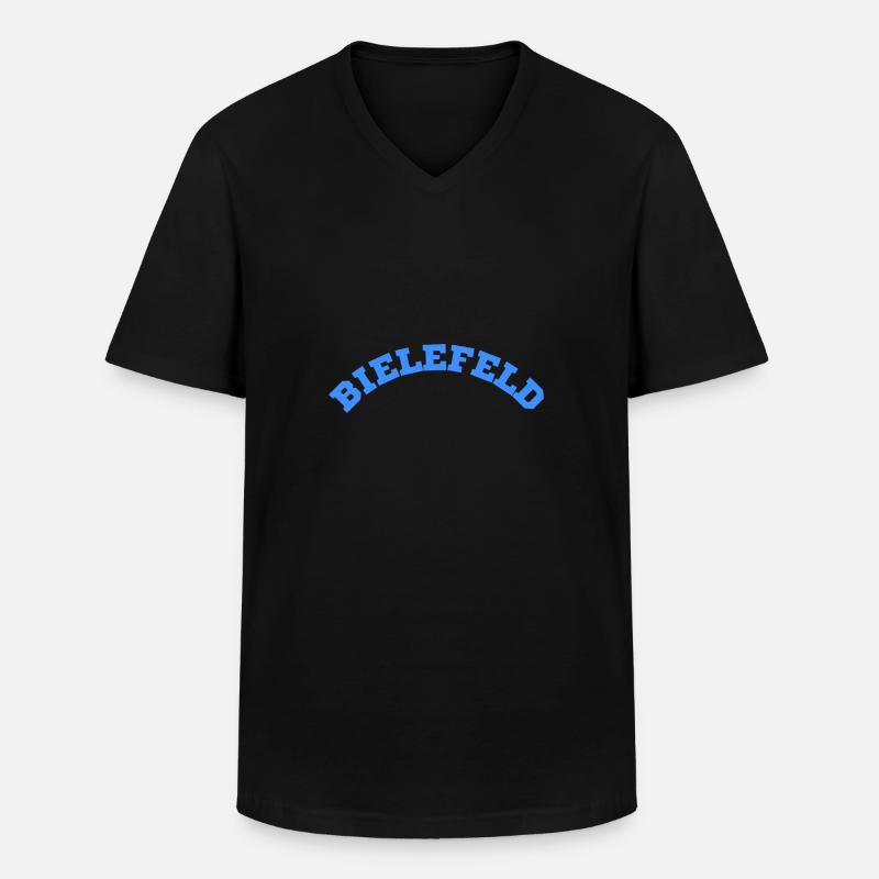 Bielefeld - Männer-T-Shirt mit V-Ausschnitt - Schwarz