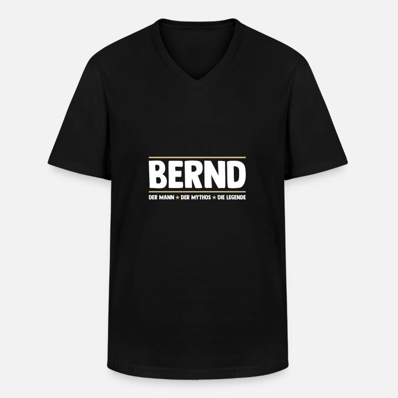 Bernd - Männer-T-Shirt mit V-Ausschnitt - Schwarz