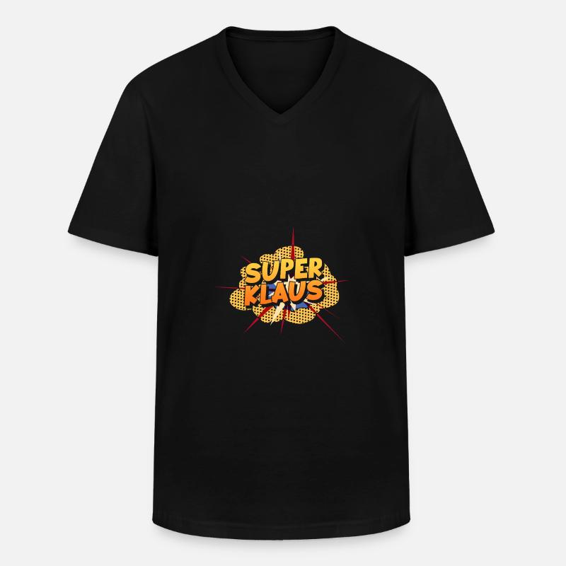 Klaus - Männer-T-Shirt mit V-Ausschnitt - Schwarz