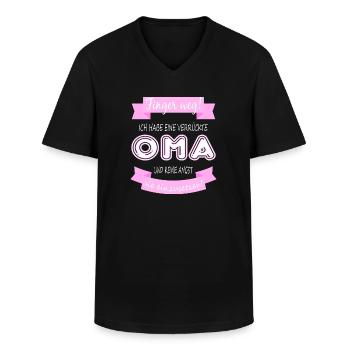 Ich habe eine verrückte Oma - Männer-T-Shirt mit V-Ausschnitt - Schwarz - Vorne - AI Model Male 178 dark (178cm)