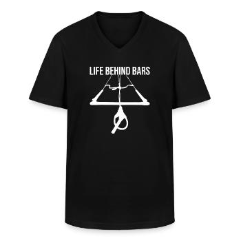 Life behind bars - Men's V-Neck T-Shirt - black - Front - AI Model Male 178 dark (178cm)