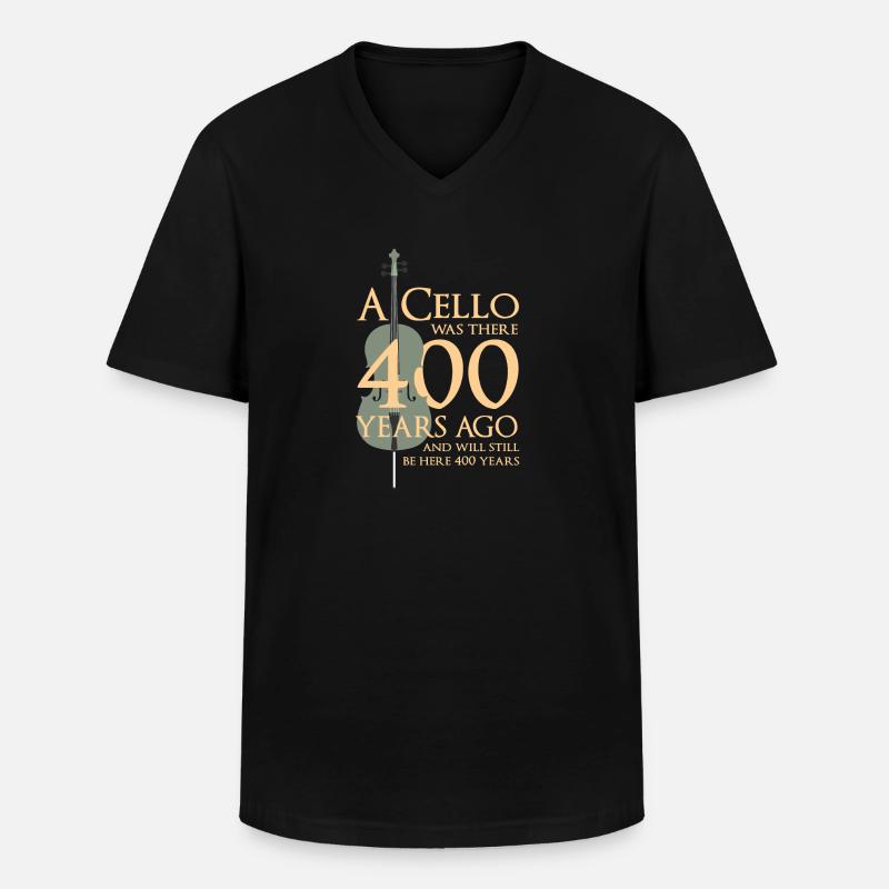 Cello - Männer-T-Shirt mit V-Ausschnitt - Schwarz