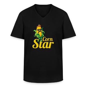 Corn Star Corn Cob Gift for Farmers The Corn - Men's V-Neck T-Shirt - black - Front - AI Model Male 178 dark (178cm)