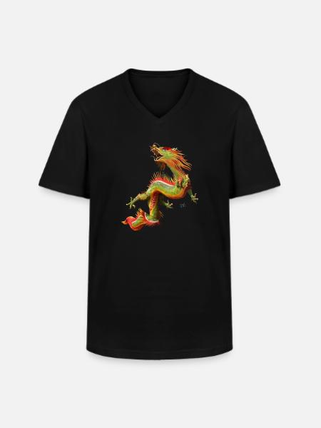 Chinese Dragon - Men's V-Neck T-Shirt - black