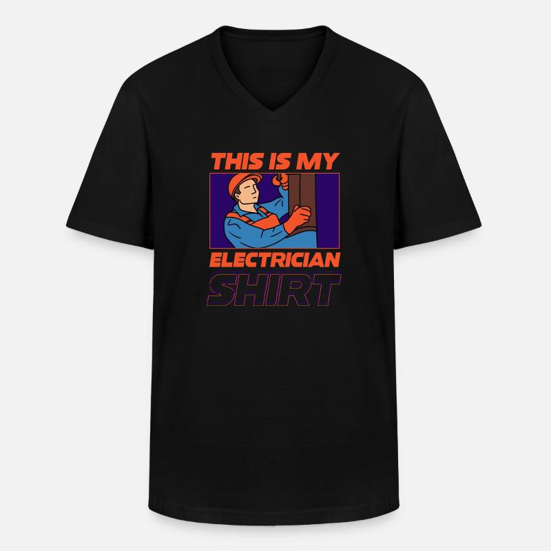 Elektriker Hobby Elektroarbeiter Handwerker - Männer-T-Shirt mit V-Ausschnitt - Schwarz