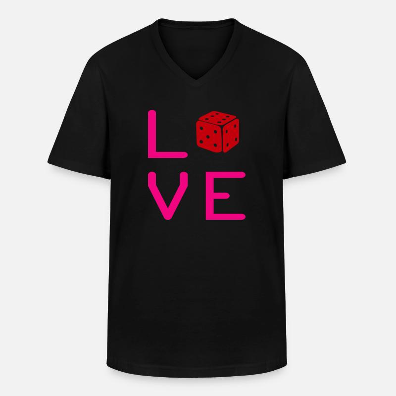 boardgame chess backgammon game night - Männer-T-Shirt mit V-Ausschnitt - Schwarz