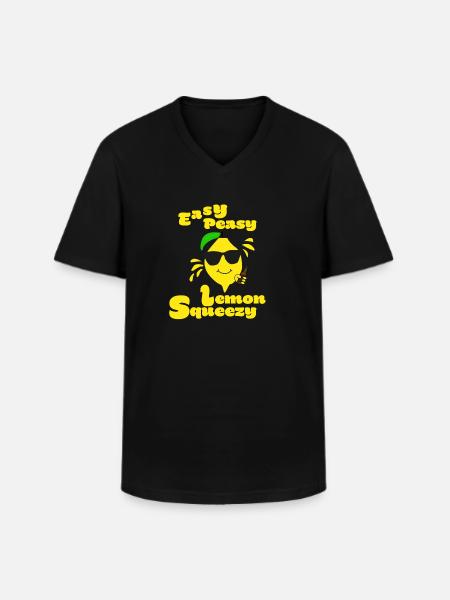 Easy Peasy Lemon Squeezy - Männer-T-Shirt mit V-Ausschnitt - Schwarz