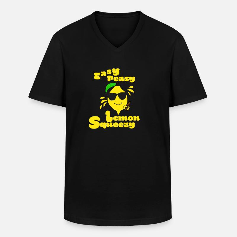 Easy Peasy Lemon Squeezy - Männer-T-Shirt mit V-Ausschnitt - Schwarz