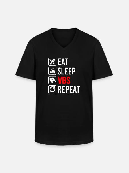 Eat Sleep Vbs Repeat - Men's V-Neck T-Shirt - black