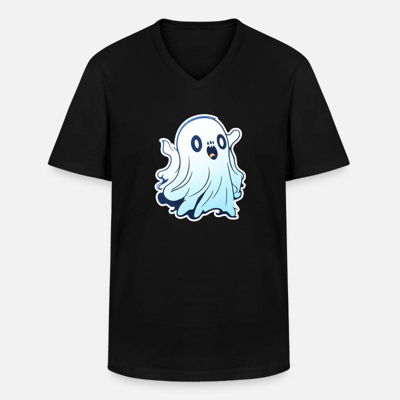 Gespenst - Männer-T-Shirt mit V-Ausschnitt - Schwarz