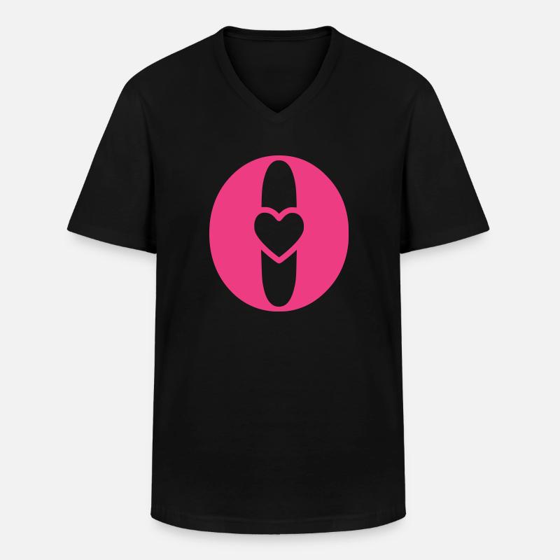 Buchstabe o Anfangsbuchstabe mit Herz - Männer-T-Shirt mit V-Ausschnitt - Schwarz