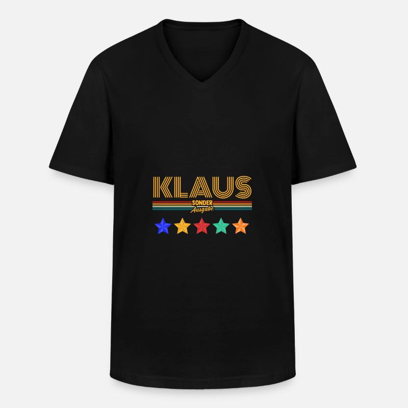 Klaus - Männer-T-Shirt mit V-Ausschnitt - Schwarz