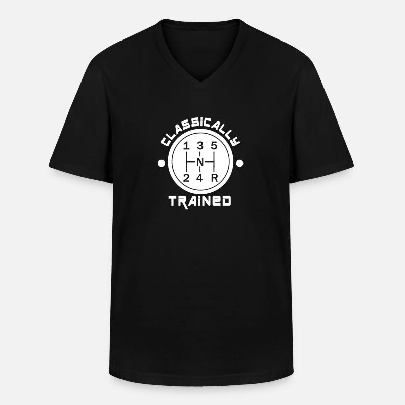 Manuelles Getriebe Schaltung Schaltgetriebe - Männer-T-Shirt mit V-Ausschnitt - Schwarz