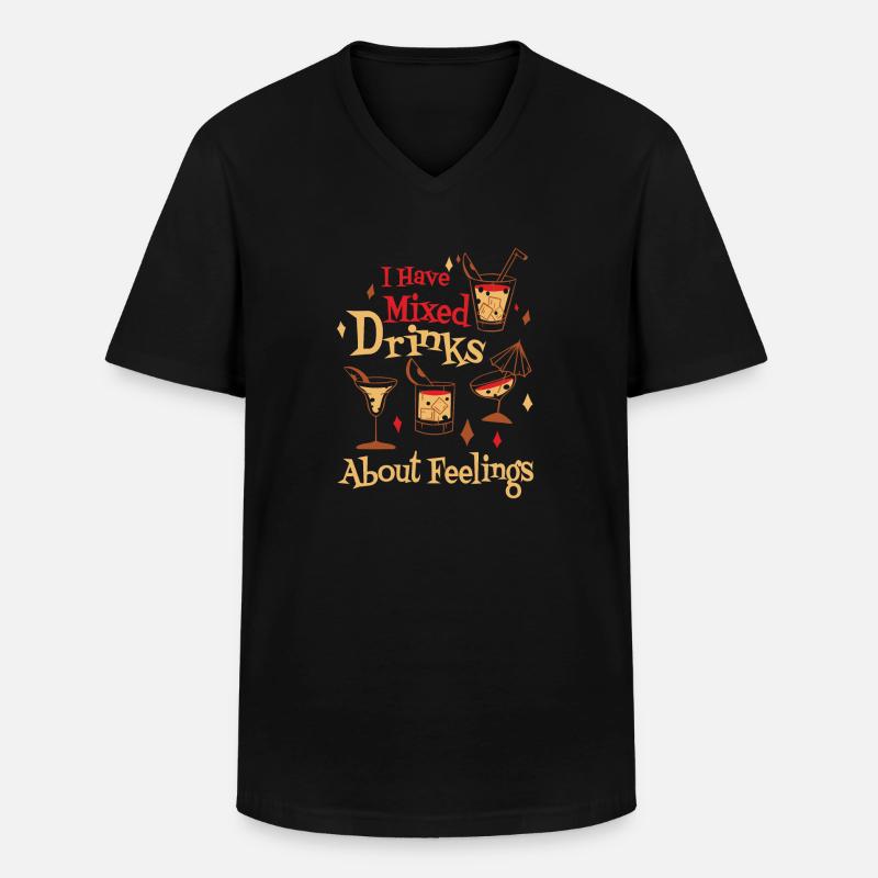 Gemischte Gefühle Und Exquisite Drinks - Männer-T-Shirt mit V-Ausschnitt - Schwarz